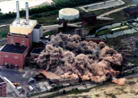 Aerial Image Detroit Edison
	   Conner Creek (Seven Sisters) Implosion 6