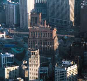 Aerial JL Hudson's Demolition - Implosion  2