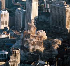 Aerial JL Hudson's Demolition - Implosion  4