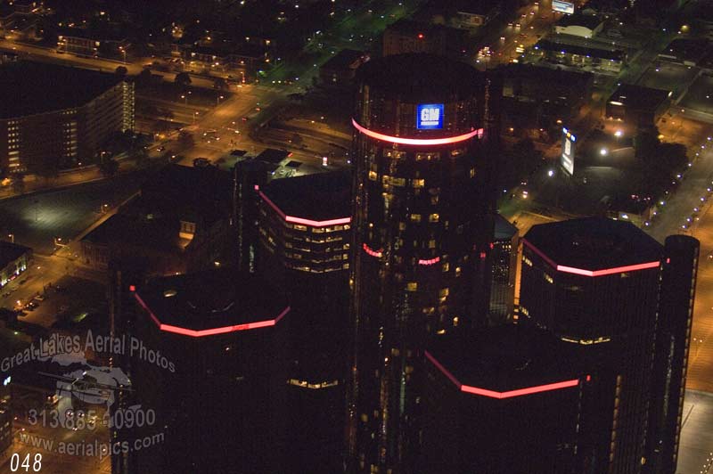 GM Renaissance Center, Detroit Skyline At Night ©2011  